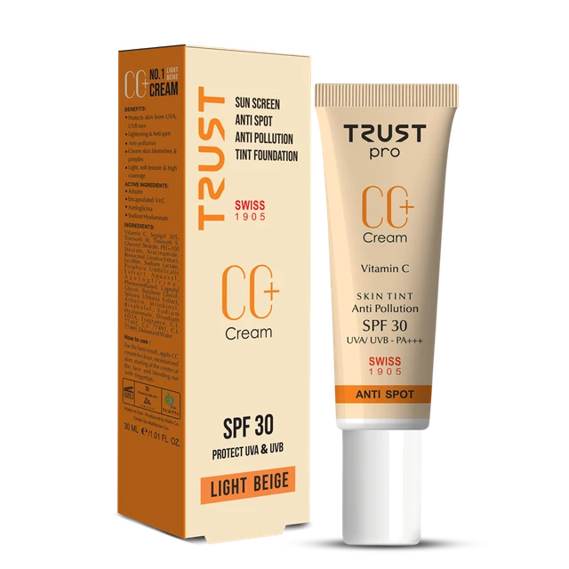 سی سی CC کرم پلاس شماره 1 (بژ روشن) تراست TRUST 🇨🇭